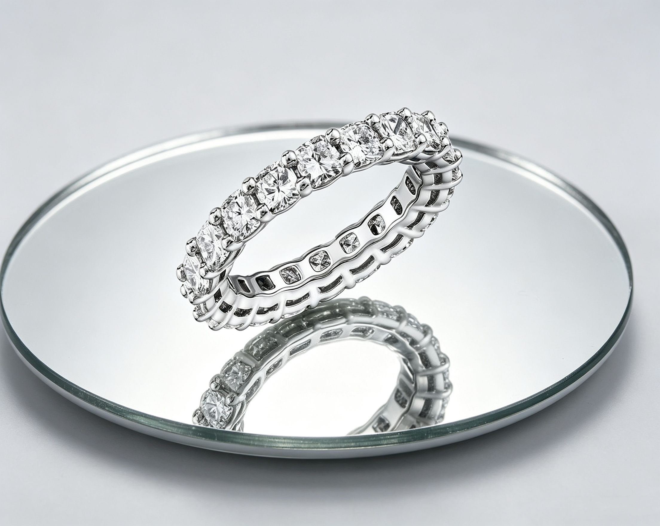 Premium Princess-Cut Cubic Zirconia Eternity Band Ring
