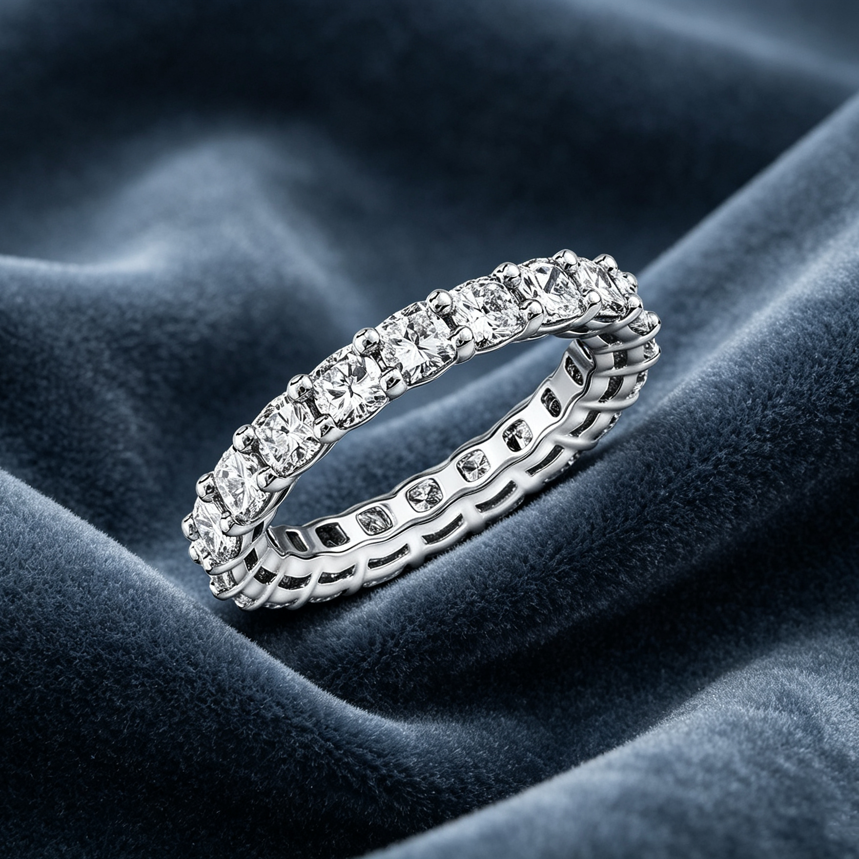 Premium Princess-Cut Cubic Zirconia Eternity Band Ring