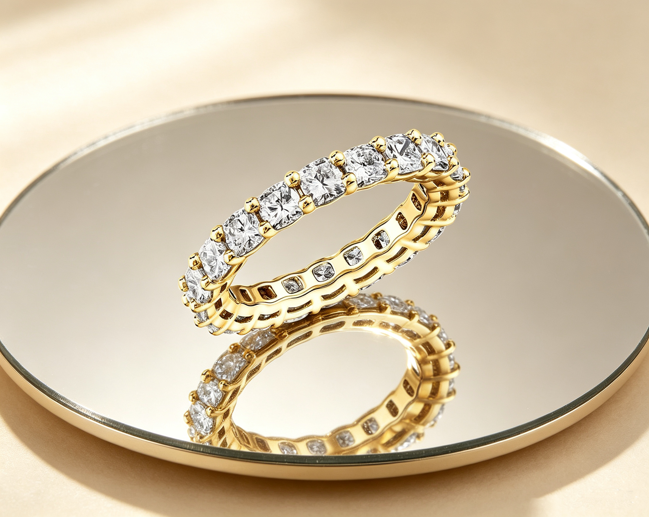 Premium Princess-Cut Cubic Zirconia Eternity Band Ring
