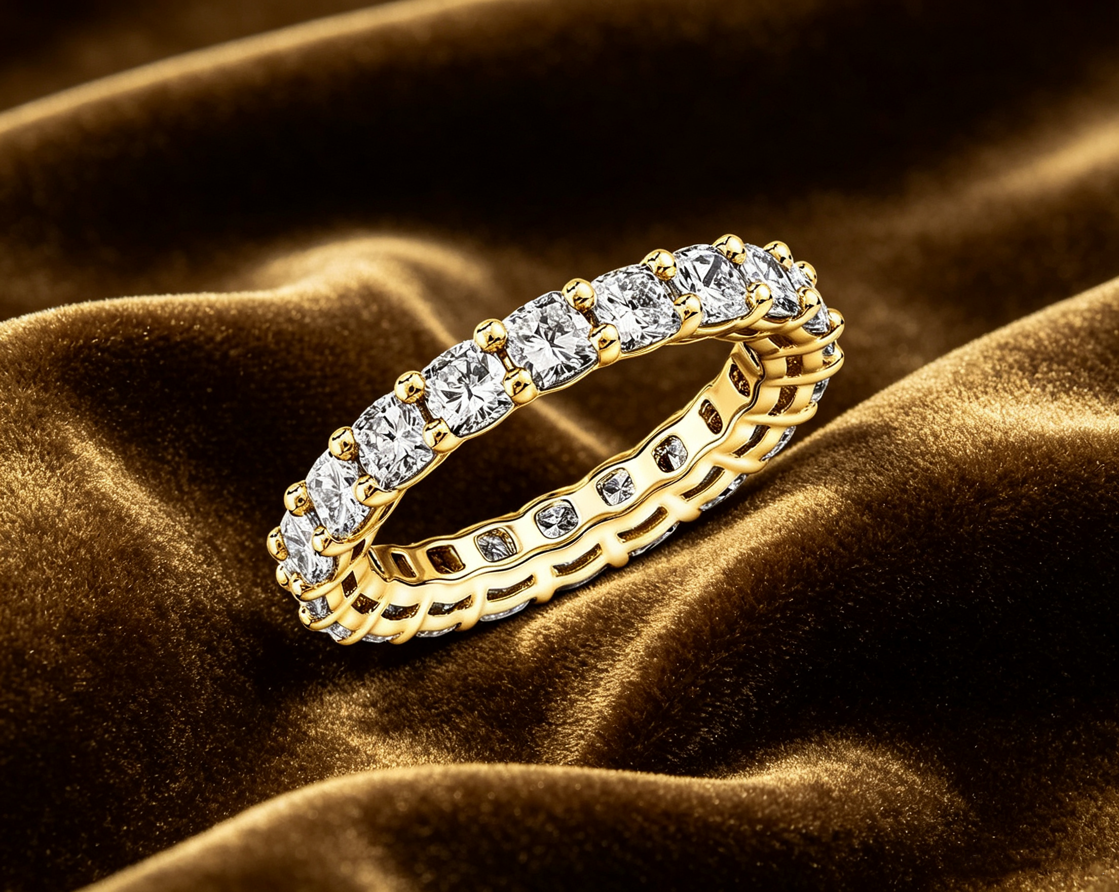 Premium Princess-Cut Cubic Zirconia Eternity Band Ring