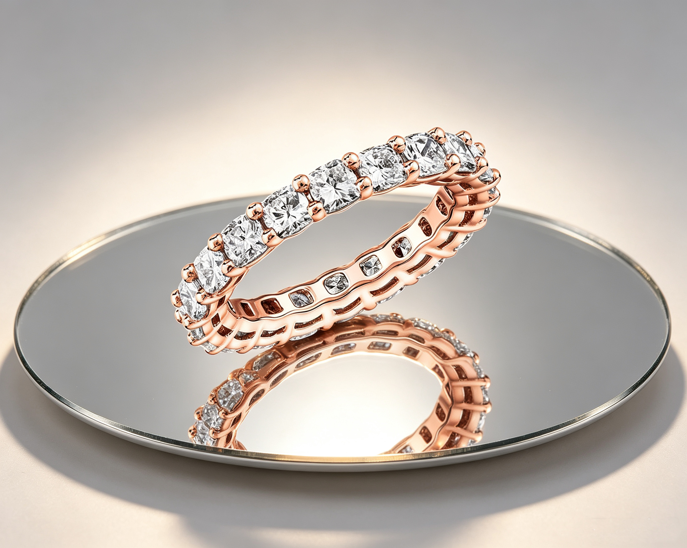 Premium Princess-Cut Cubic Zirconia Eternity Band Ring