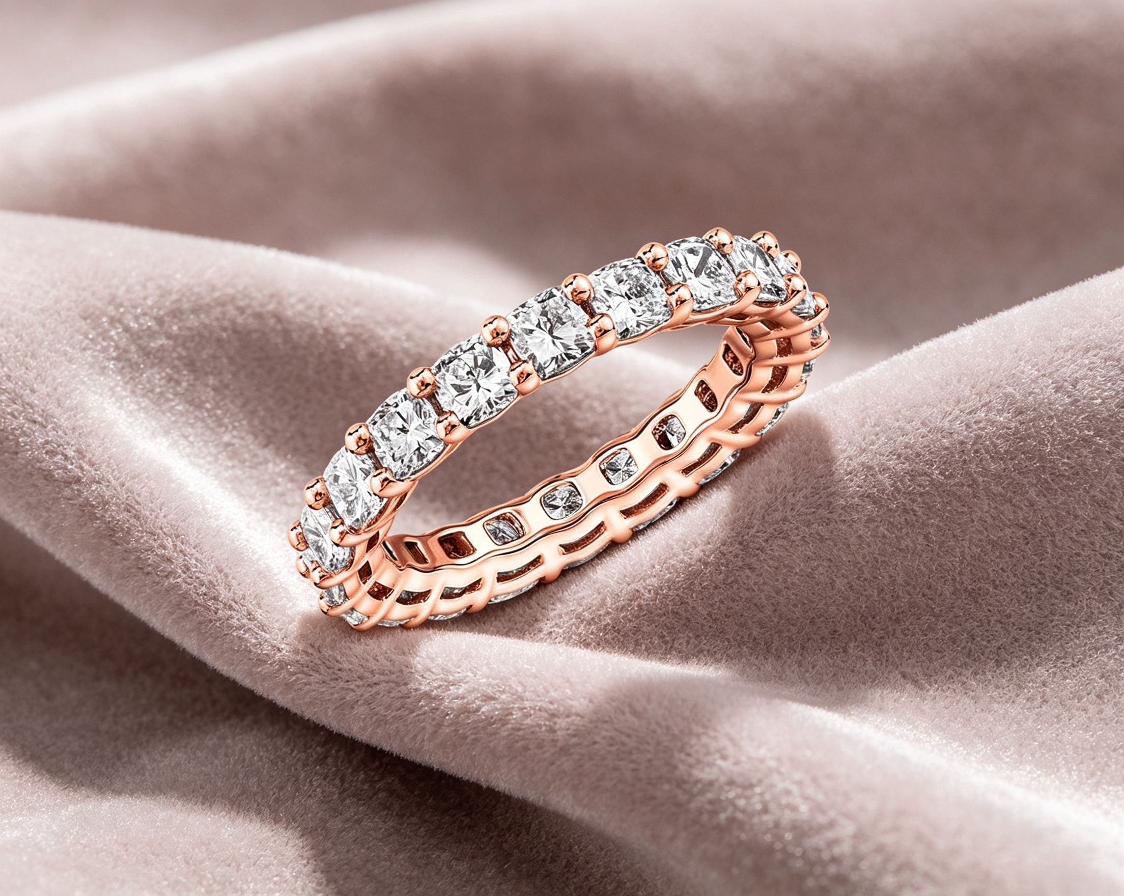 Premium Princess-Cut Cubic Zirconia Eternity Band Ring