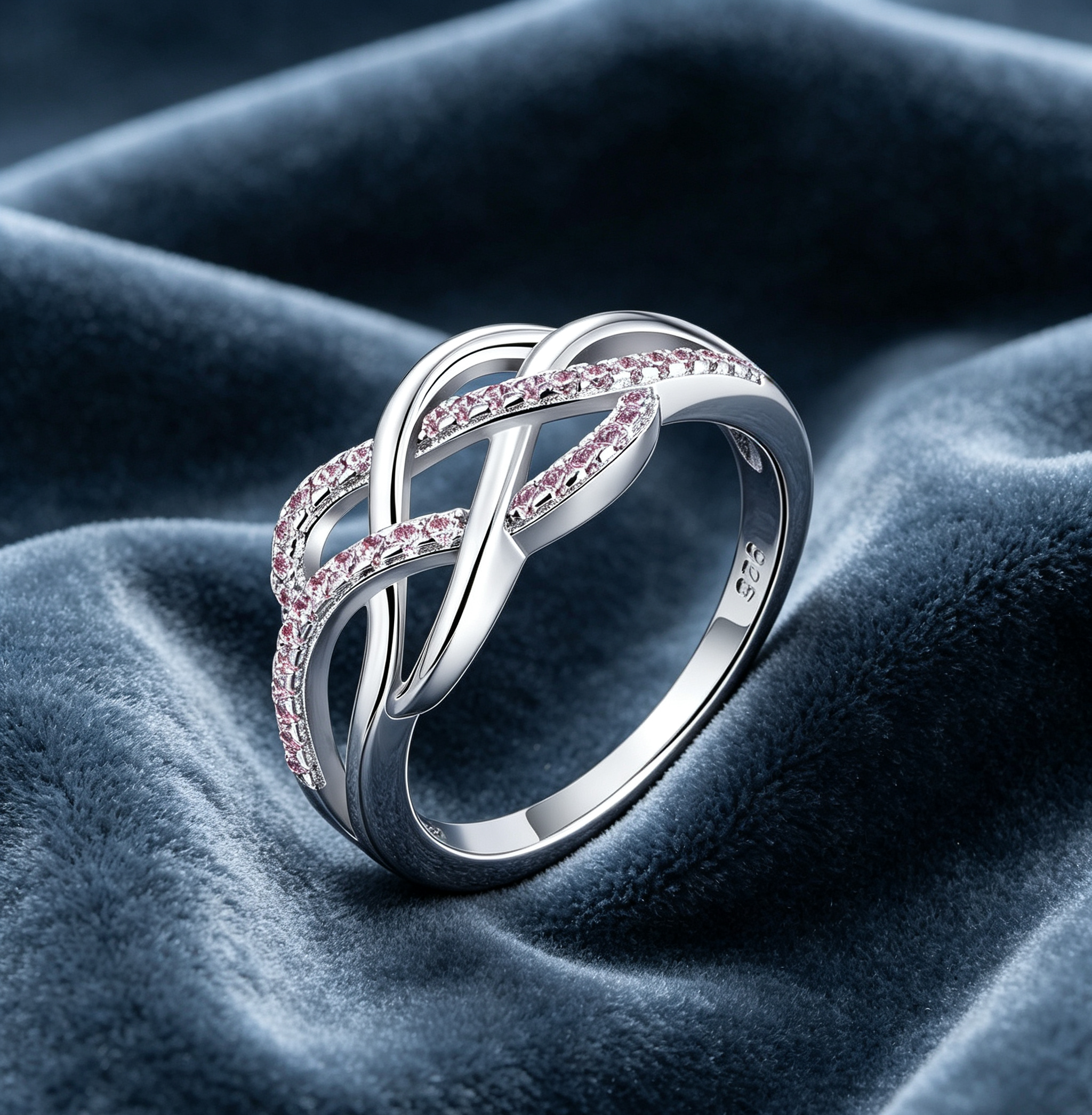 Heart-Shaped Moissanite Infinity Knot Promise Ring